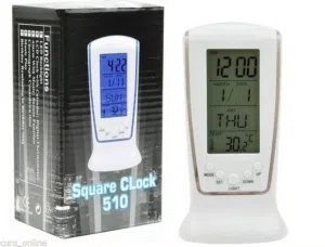Square Clock Calender LED Light Alarm Clock With Light