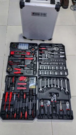 حقيبة سباين عدة متكاملة مفكات سكاريب سبانة مفتوحة بوكس شركة ايدون edon Professional tool set عدد 187