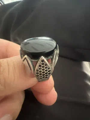 خاتم عقيق اسود مميز