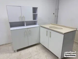 كاونتر وملحق MDF  قياس متر + سنك مرمر قياس متر