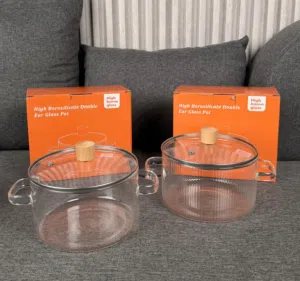 طقم قدور زجاج بوروسيليكات