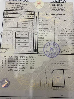 ارض في  بركاء كورنر للبيع من المالك