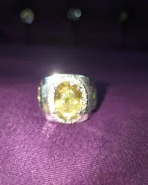 خاتم زولتانايت تركي متغير اللون طبيعي مع  natural color change diapore zultanite Turkish stone ring
