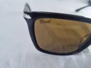 Authentic Persol PO 9137 Sunglasses - Black / Green Lenses