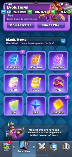clash royale acc level 60 and 12k trophies