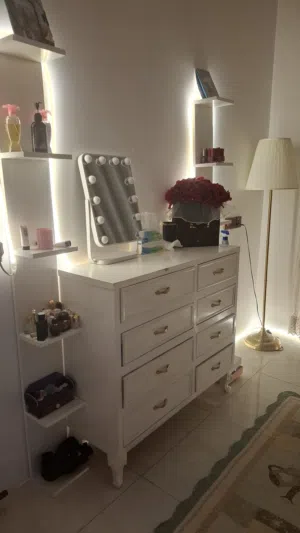 أثاث غرفه بناتيه خشب مصبوغ أبيض قابل للتفاوض