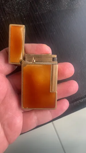 st dupent lighter line 2 lacquer brown and orange very good condition