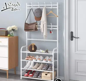 رفوف تنظيم الأحذية المعدنية متعددة الأغراض والمزودة بعلاقات على مستويين