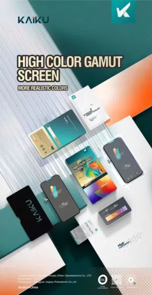 شاشة ايفون 15 برو ماكس بتقنية oled المطابقة للمواصفات الاصلية من شركة KAIKU بكفالة فعلية من المحل