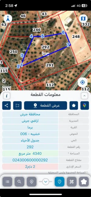 Farm Land for Sale in Jerash Other