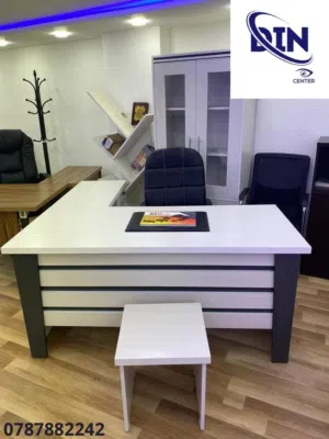 مكتب مدير فاخر - قياس 160*70 سم مع جانبيه وطربيزه - اسعار مميزه وعروض لفتره محدودة