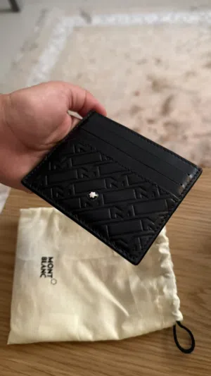 MONTBLANC M GRAM 4810 POCKET HOLDER 6CC BLACK LEATHER