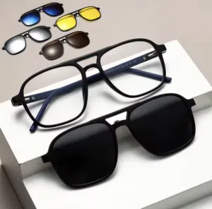 Optical glasses with magnetic design