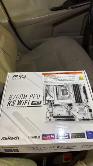مذربورد B760M PRO RS WiFi النسخه البيضاء جديده بسعر ممتاز