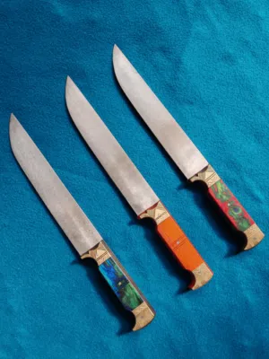 سكين فاخرة مطعمة بالنحاس