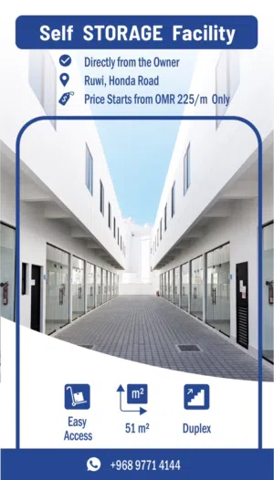Storage Solutions for Businesses in the Heart of Ruwi Starting from OMR 225 per Month