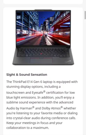 لاب توب Lenovo ThinkPad E14 Gen 6   512ssd (16 جيجا رام ) جديد مستعمل أيام  سبب البيع ضائقة مالية