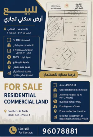 Commercial Land for Sale in Muscat Bosher