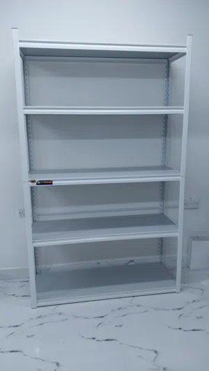 Milky white wood shelving