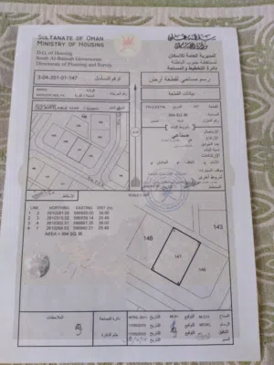 للبيع ارض صناعيه في بركاء السقسوق مساحة 994 متر