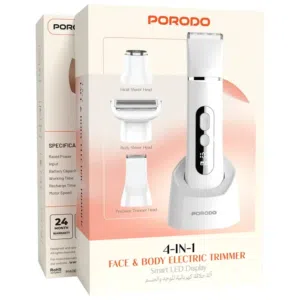 جهاز إزالة الشعر الكهربائي للوجة والجسم والمناطق الحساسة 4 في 1 مقاومة للماء