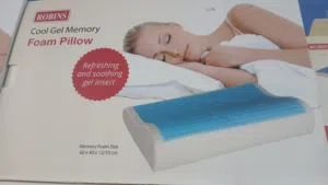 مخدة نوم طبية ميموري فوم مع طبقة جل روبنز لراحة اثناء النوم ومرضى الديسك Robins Memory Foam Pillow