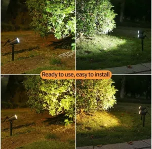 9LED Solar Landscape Lighting Outdoor Solar Spotlight Courtyard Lights, Garden Light Warm Light pack