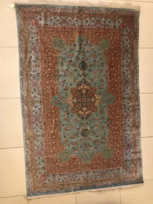 Hand made persian silk carpet rug