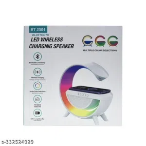 Upgrade your setup with a 3-in-1 smart device — speaker + wireless charger + RGB lamp. Perfect