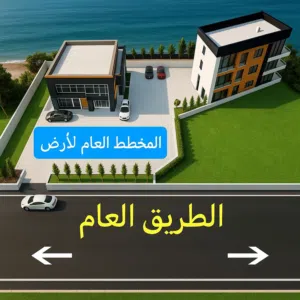 أرض مميزة في الجية مع مستودع ضخم على الطريق العام مباشرة كاشفة البحر بمطل لا يحجب للبيع أو الاستثمار