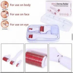 اداه جهاز ديرما رولر 4 في 1 للبشره و الشعر و الجسم Derma Roller ابر تيتانيوم ديرمارولر