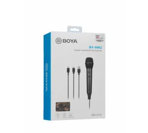 مايك بويا ستاند واير BOYA BY-HM2 – Digital Handheld Mic for Podcast & Live