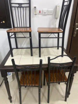 Solid Wood Dining Table + 4Chairs