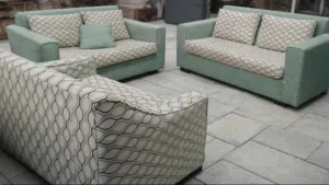 كنب 6مقاعد خشب سويد 4سم بحاله لجديد