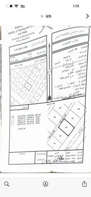 أرض سكنية للبيع في صحم – أم الجعاريف