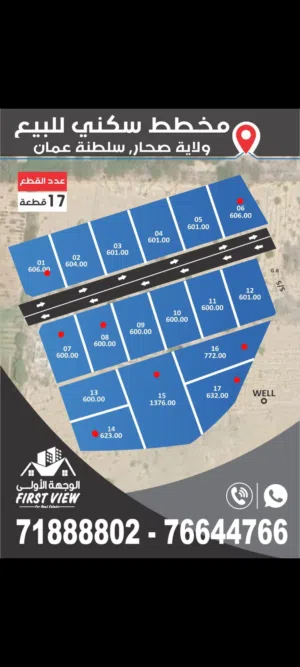 اراضي للبيع موقع ممتاز وكل الخدمات قريبه منه
