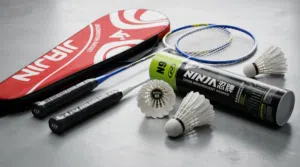 العنوان: طقم Badminton متكامل من براند Ninja – مضارب وحقيبة مع 10 كرات