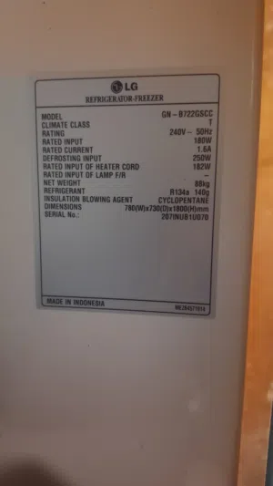 ثلاجة LG أصلية (GN-B722) بحالة ممتازة