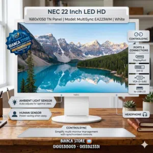شاشة كمبيوتر 22 بوصة NEC سماعات داخلية LED HD Monitor بالكرتونة و الضمان كسر زيرو فبريكا