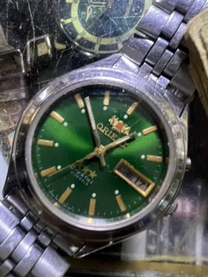 Vintage Orient Crystal Automatic Watch: 21 Jewels, Green Dial, Japan Made ساعه اورينت موديل كريستال