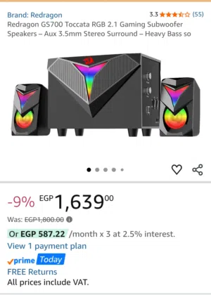 Redragon GS700 Toccata RGB 2.1 Gaming Subwoofer Speakers