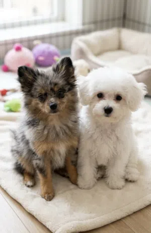 Bichon and pom  بيشون فريز و بومرينين وقابل التفاوض