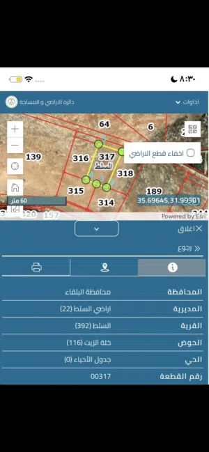ارض للبيع خله الزيت دونم قريبه عن الخدمات
