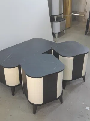 طاولات وسط خشب ودهان الون حسب الطلب خشب لامنيت 18م