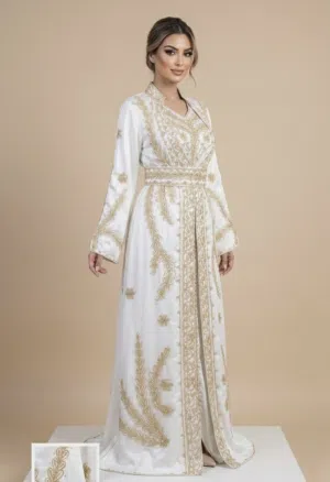 قفطان الحرير الذهبي الفاخر