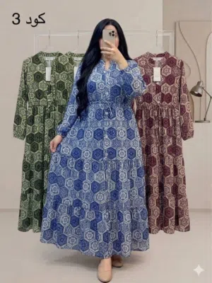فستان فستان دبل كلوش   خامة كشمير مشجر ثقيل اصلي  قياسات من 2xl  لحد6xl