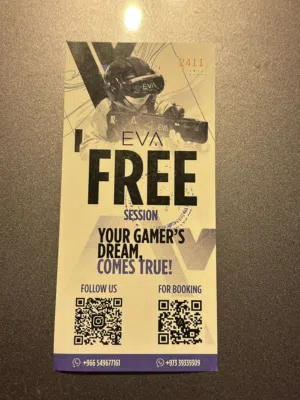 يوجد 3 تذاكر مجانيه لل VR EVA مجانية الواحده 10 دينار