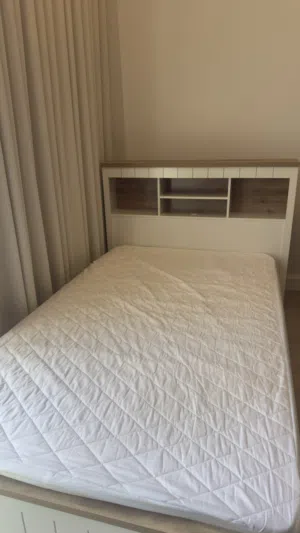 New bed frame with a mattress