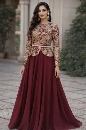 فستان سهرة طويل مميز وانيق