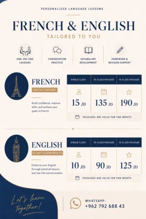 Private English and French lessons